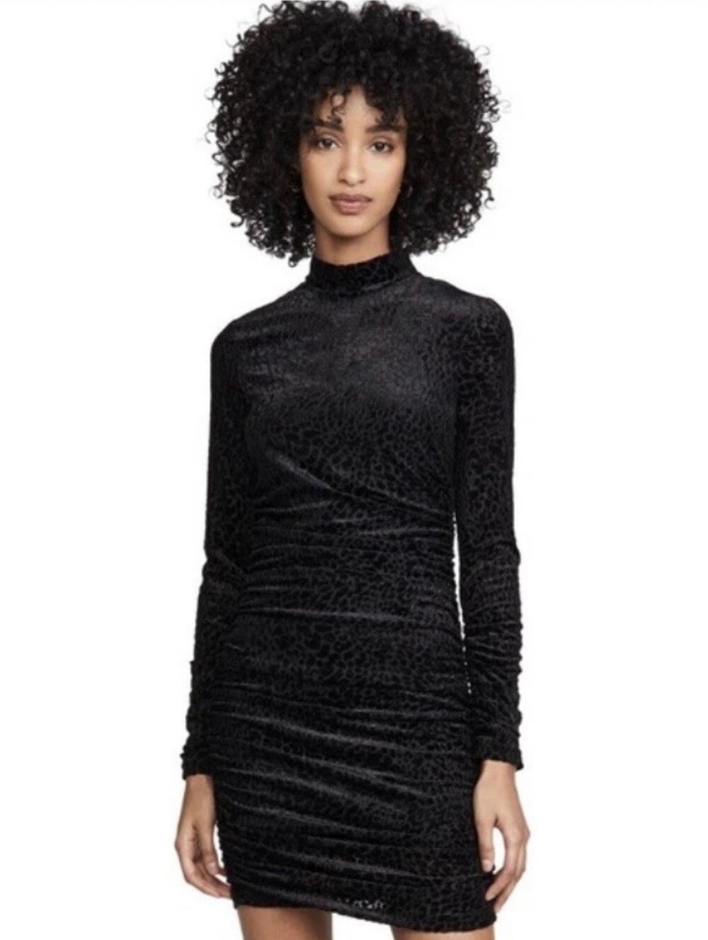Likely Black Velvet Leopard Wiley Dress